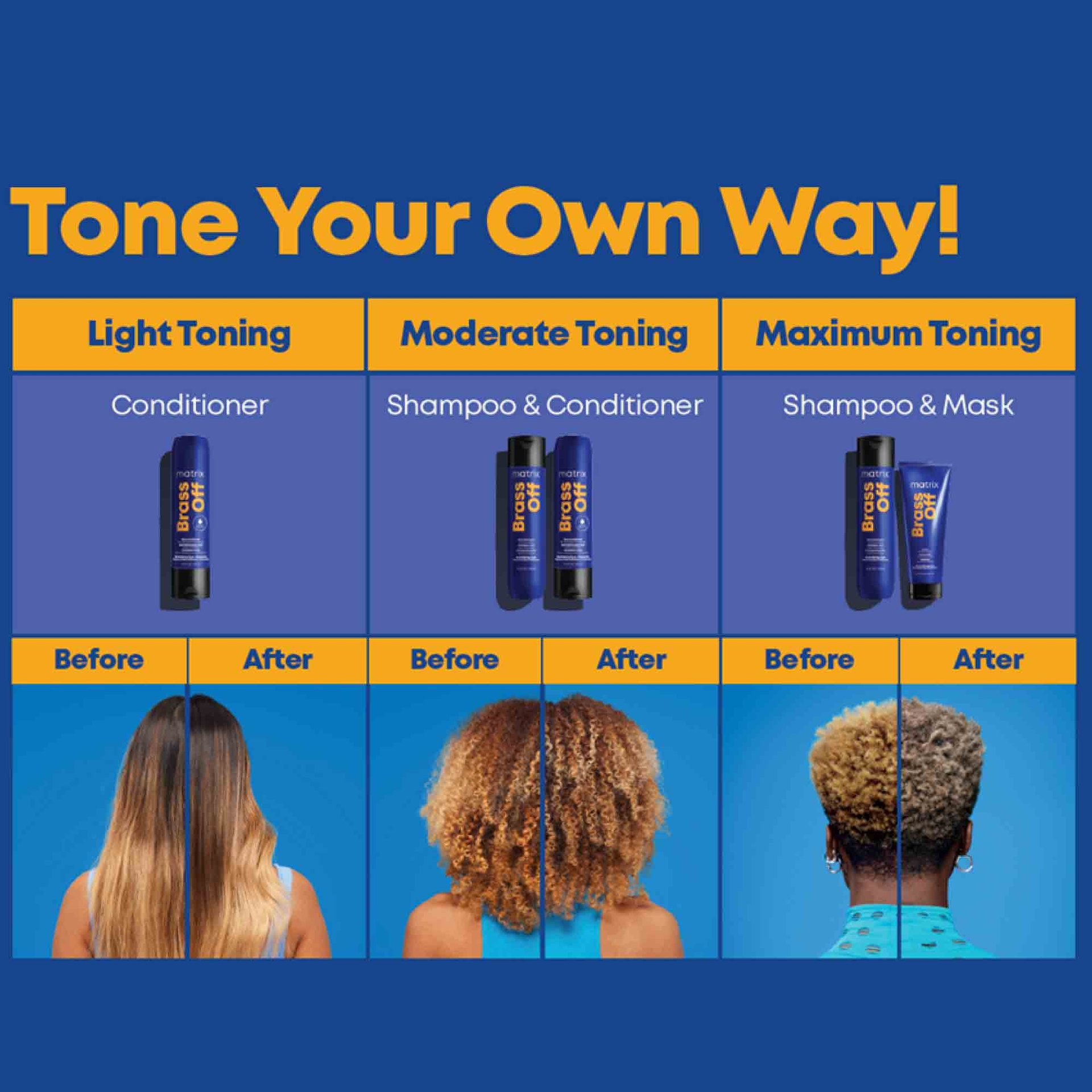 Matrix Total Results Brass Off Shampoo Before After 2